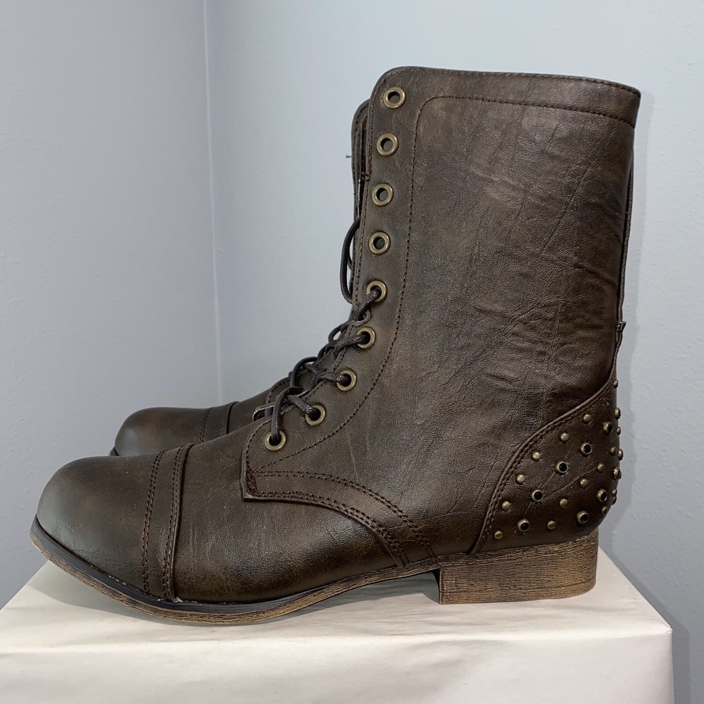 BRAND NEW Madden Girl Victory Women's Combat Boots Brown Size 9